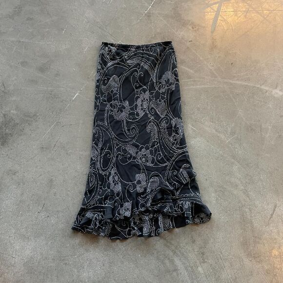 90s Grunge Black Maxi skirt Donna Riccio size 10 - Picture 1 of 3